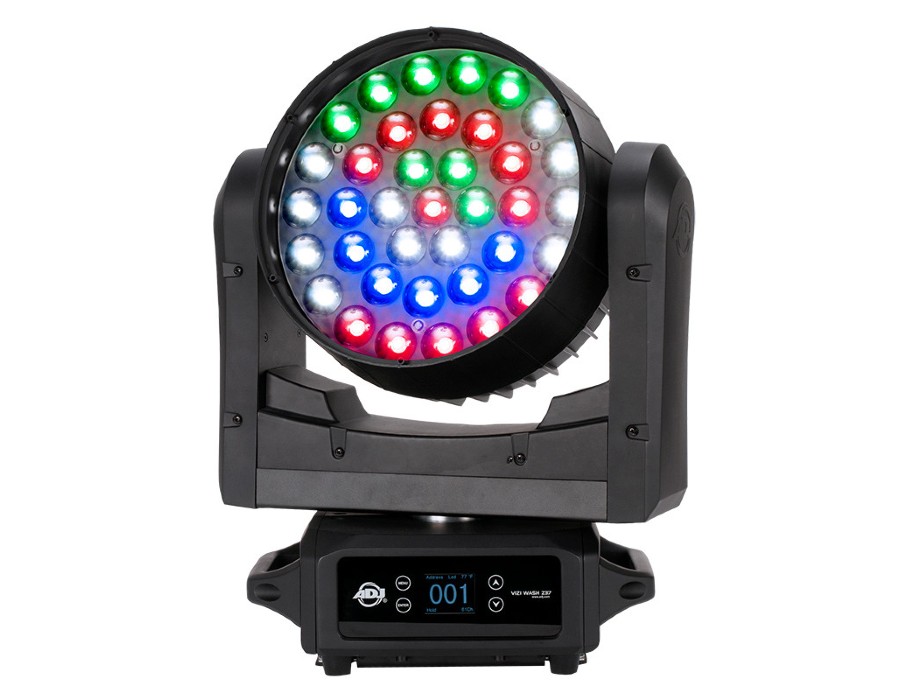 Adj vizi wash z37 cabeza móvil tipo wash con 37 leds rgbw de 740w